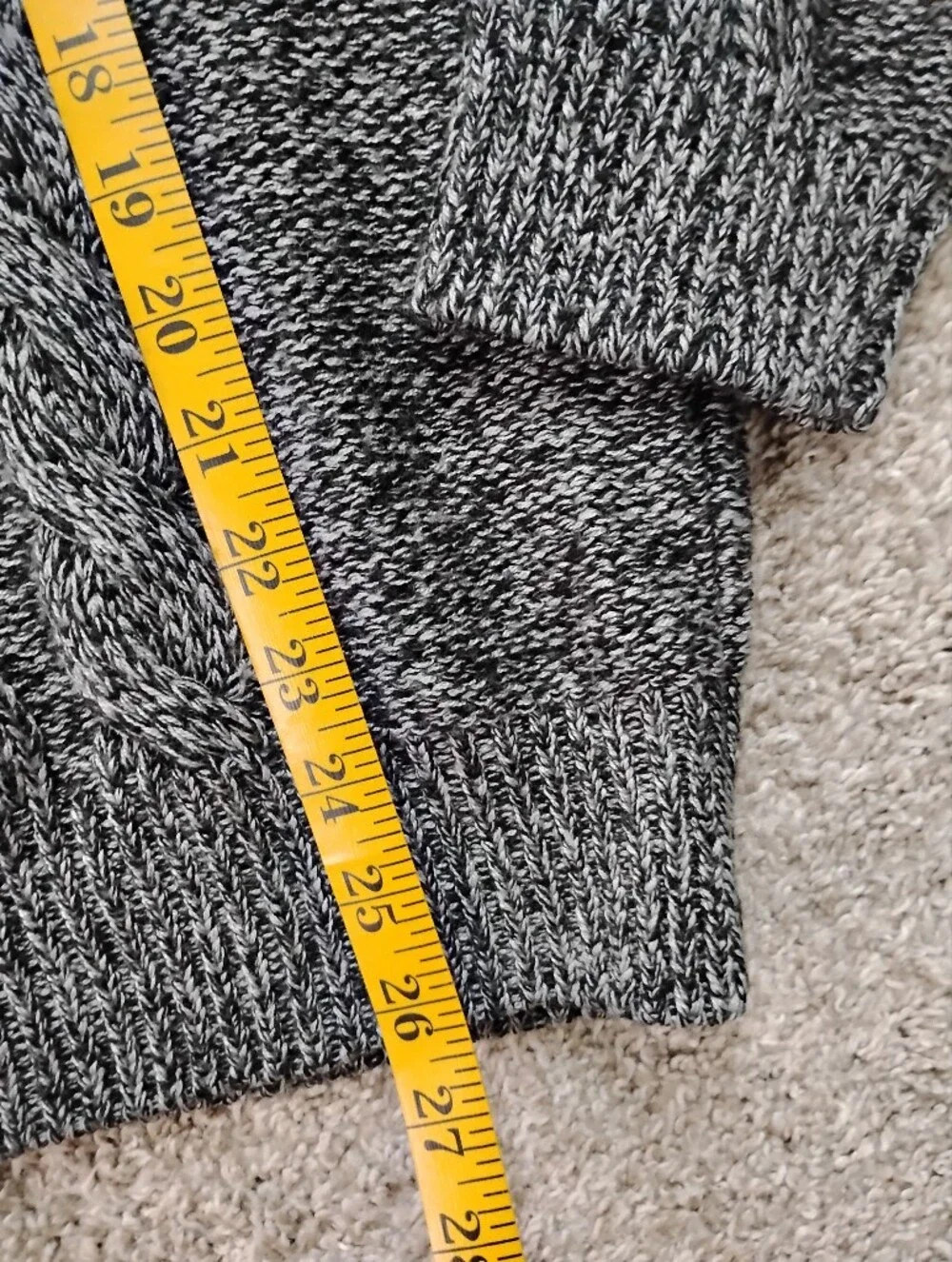 Saks Fifth Avenue Men's Black-Gray Marled Cable Knit Zip Hoodie